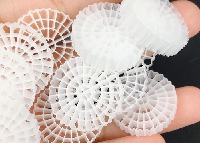 K3 Kaldnes Mbbr ভাসমান বল BIO ফিল্টার মিডিয়া Hdpe 25*4mm সাদা রঙ