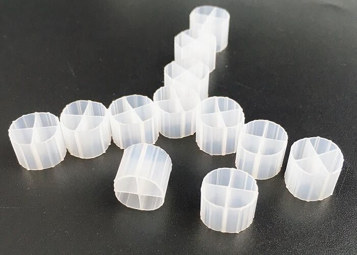 উচ্চ দক্ষতা MBBR বায়ো মিডিয়া K1 মাইক্রো মিডিয়া 12mm X 9mm সাদা রঙ